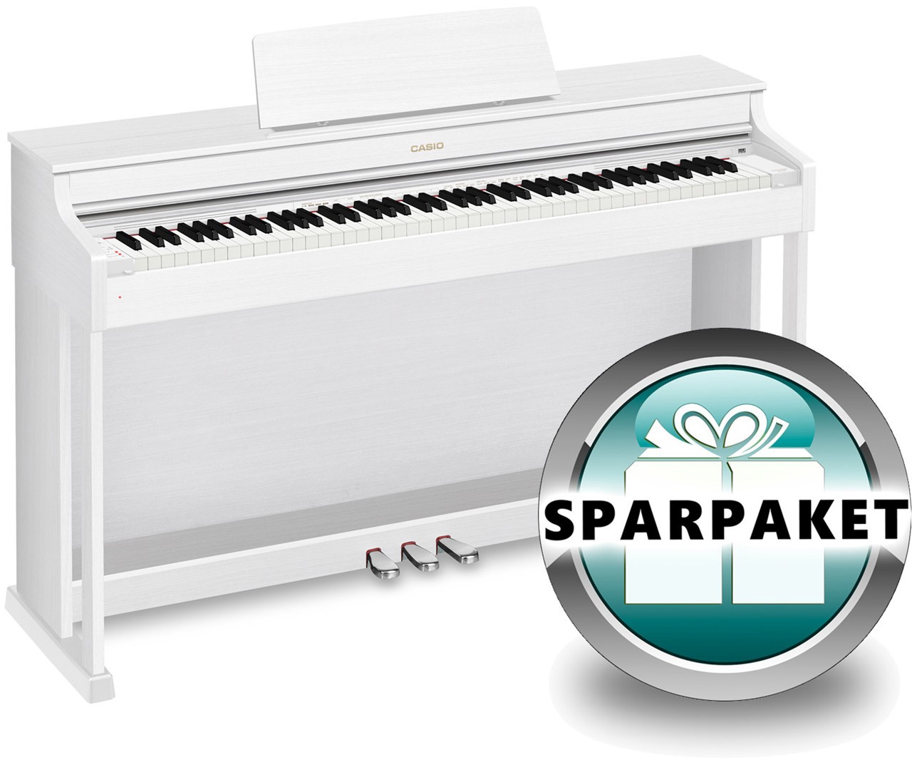Casio Celviano AP-470 WE Weiß Matt - Sparpaket